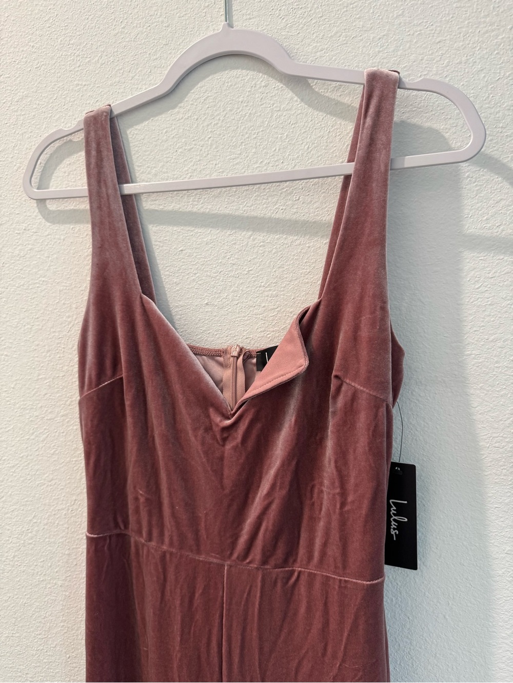 Lulu's Rose Velvet Wide-Leg Jumpsuit - Picture 3 of 6